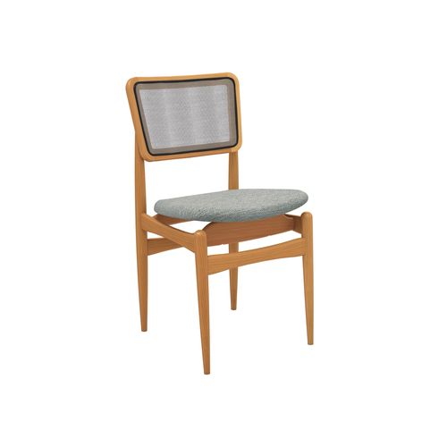 Cadeira em Madeira Maciça Kappesberg Stela Linho Cinza Mesclado (Tela Chumbo)