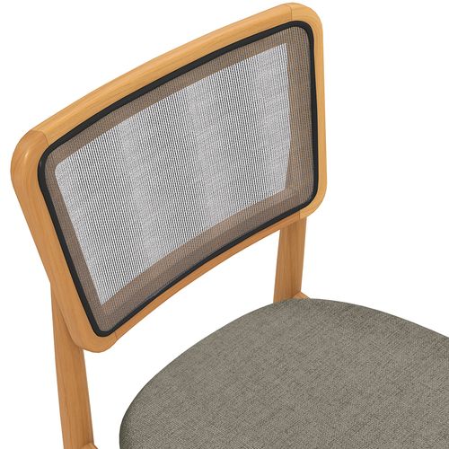 Cadeira em Madeira Maciça Kappesberg Stela Linho Mescla Chumbo (Tela Chumbo)