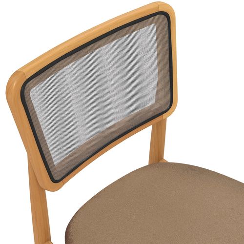 Cadeira em Madeira Maciça Kappesberg Stela Cappuccino (Tela Chumbo)