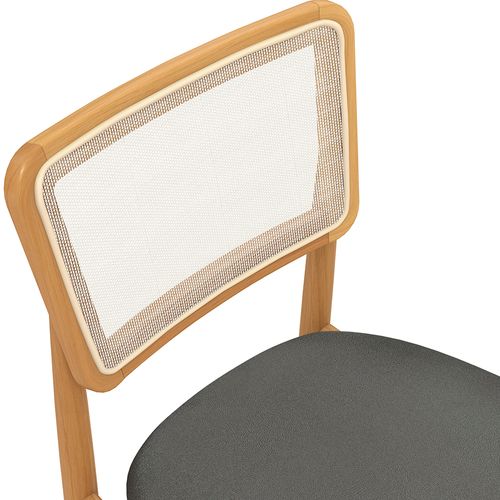 Cadeira em Madeira Maciça Kappesberg Stela Chumbo (Tela Bege)