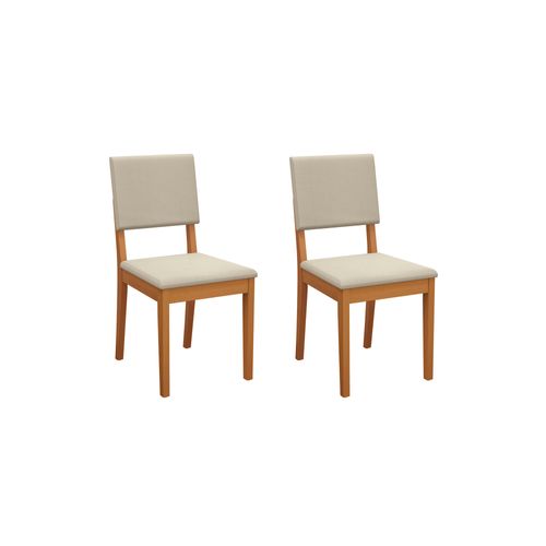Par de Cadeiras em Madeira Maciça Kappesberg Dora Linho Areia