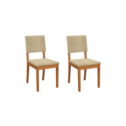 Par de Cadeiras Kappesberg em Madeira Maciça Dora Boucle Bege