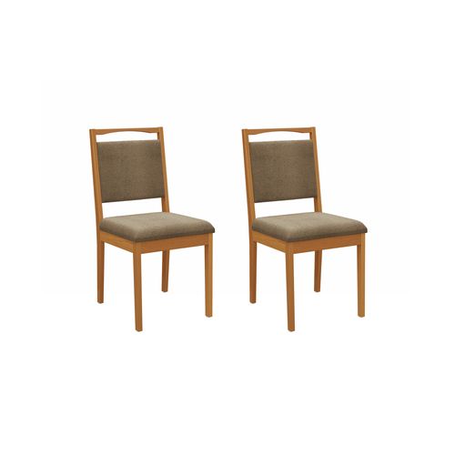 Par de Cadeiras Kappesberg em Madeira Maciça Lina Boucle Capuccino