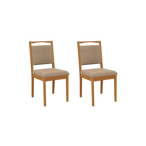 Par de Cadeiras em Madeira Maciça Kappesberg Lina Cappuccino