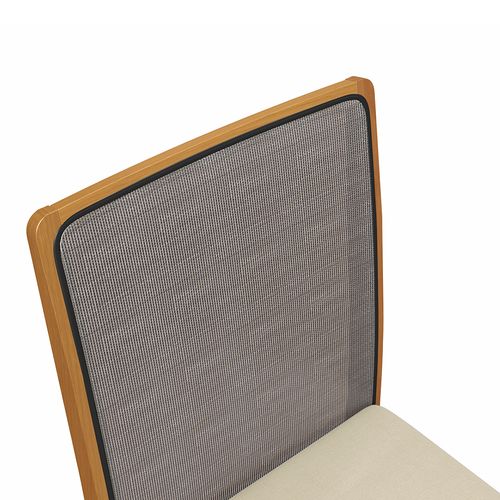 Par de Cadeiras Montadas Kappesberg em Madeira Maciça Lara Linho Areia Tela Chumbo