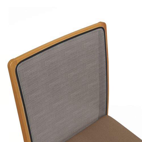 Par de Cadeiras Montadas Kappesberg em Madeira Maciça Lara Cappuccino Tela Chumbo