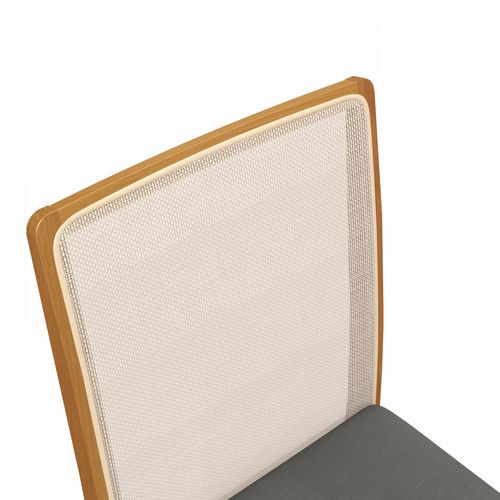 Par de Cadeiras Montadas Kappesberg em Madeira Maciça Lara Chumbo Tela Bege