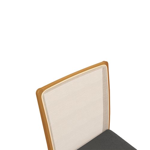 Par de Cadeiras em Madeira Maciça Kappesberg Lara Boucle Chumbo (Tela Bege)