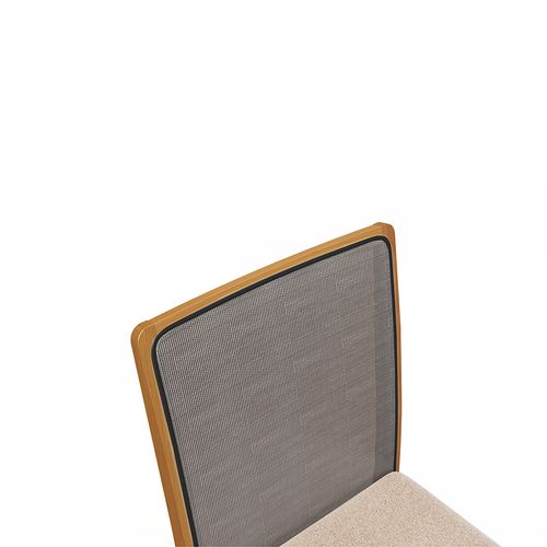 Par de Cadeiras em Madeira Maciça Kappesberg Lara Linho Mesclado Areia (Tela Chumbo)