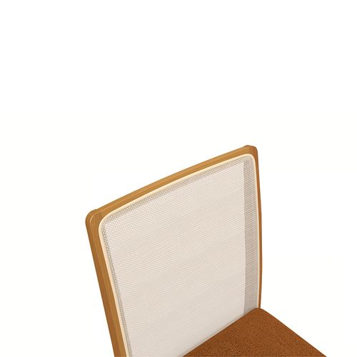 Par de Cadeiras em Madeira Maciça Kappesberg Lara Boucle Terracota (Tela Bege)