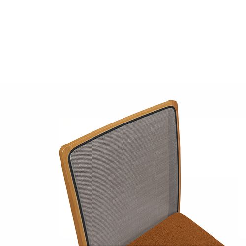 Par de Cadeiras em Madeira Maciça Kappesberg Lara Boucle Terracota (Tela Chumbo)