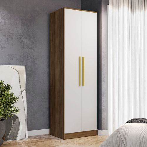 Guarda-Roupa 2 Portas  Kappesberg Adapt Nogueira/Branco