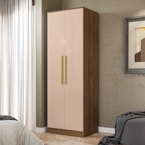 Guarda-Roupa 2 Portas 2 Gavetas Kappesberg Adapt Nogueira/Macadâmia