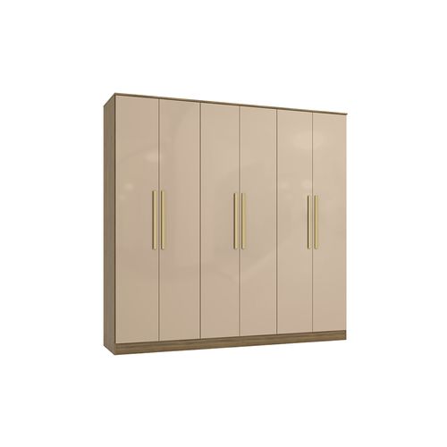 Guarda-Roupa 6 Portas 4 Gavetas Kappesberg Adapt Nogueira/Macadâmia