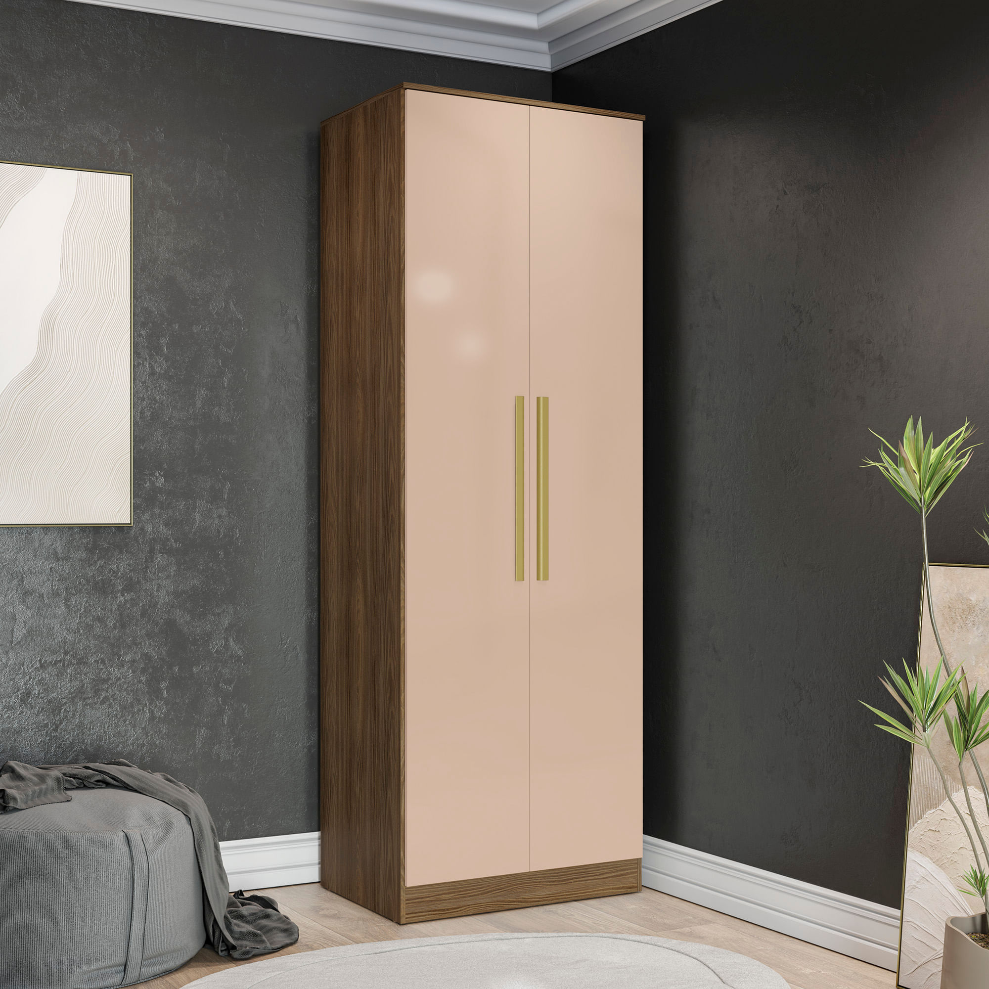 Guarda-Roupa 2 Portas 2 Cabideiros Kappesberg Adapt Branco