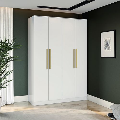 Guarda-Roupa 4 Portas 2 Gavetas  Kappesberg Adapt Branco