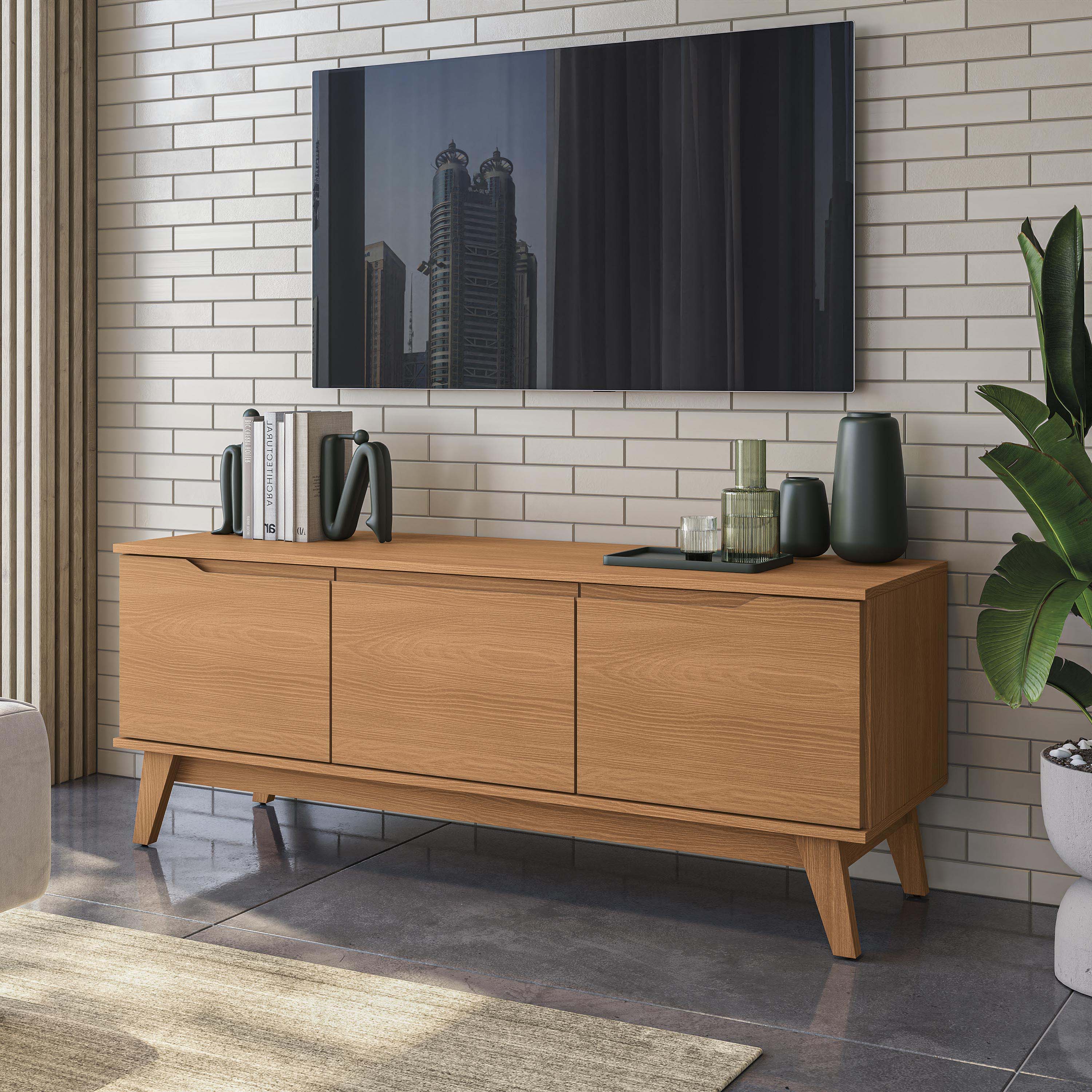 Rack Kappesberg 3 Portas Canela 136cm | FastStore PDP