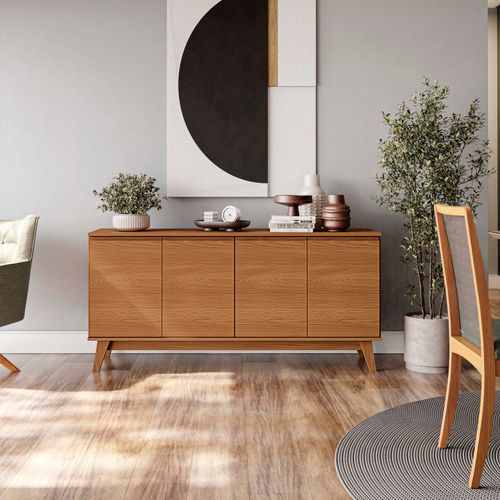 Aparador Buffet Kappesberg 4 Portas Canela 156cm