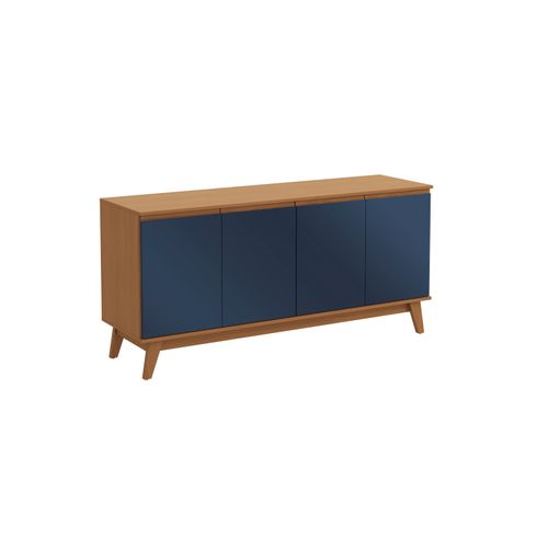 Aparador Buffet Kappesberg 4 Portas Canela/Azul 156cm