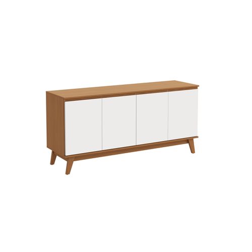 Aparador Buffet Kappesberg 4 Portas Canela/Branco 156cm