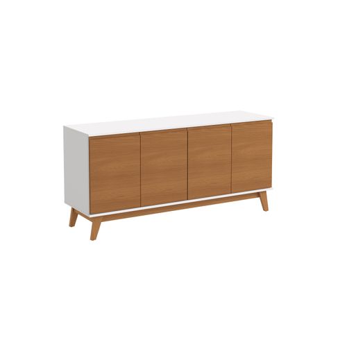 Aparador Buffet Kappesberg 4 Portas Branco/Canela 156cm