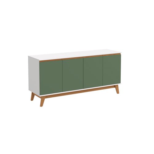 Aparador Buffet Kappesberg 4 Portas Branco/Verde 156cm