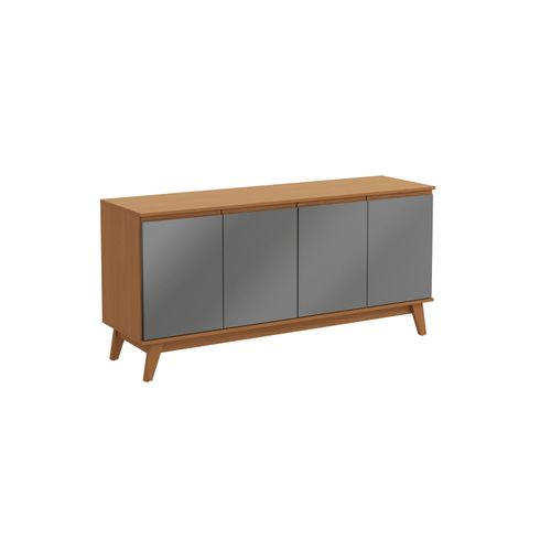 Aparador Buffet Kappesberg 4 Portas Canela/Chumbo 156cm