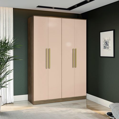 Guarda-Roupa 4 Portas 2 Gavetas Kappesberg Adapt Nogueira/Macadâmia