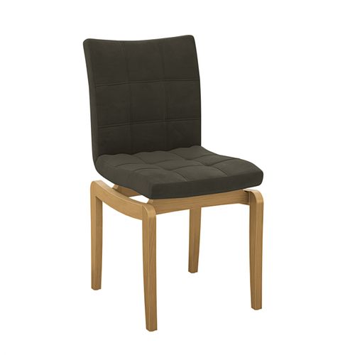 Cadeira em Madeira Maciça Kappesberg Maya Veludo Deluxe Chumbo Escuro