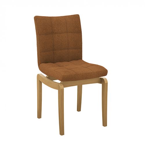 Cadeira em Madeira Maciça Kappesberg Maya Boucle Terracota