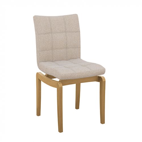 Cadeira em Madeira Maciça Kappesberg Maya Linho Mesclado Areia