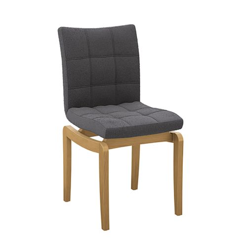 Cadeira em Madeira Maciça Kappesberg Maya Boucle Chumbo