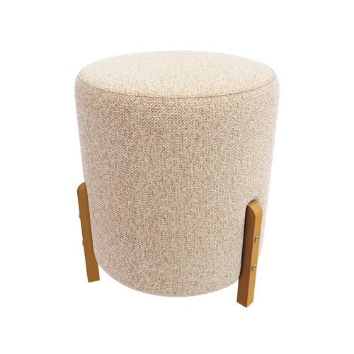 Puff Ravi Kappesberg Linho Mesclado Areia