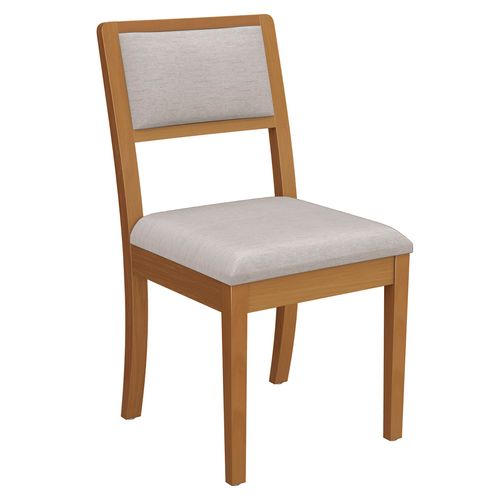 Par de Cadeiras Montadas Kappesberg em Madeira Maciça Alice Linho Mescla Claro