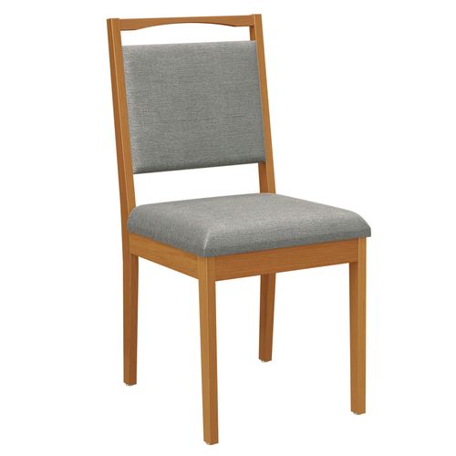 Par de Cadeiras Kappesberg em Madeira Maciça Lina Linho Cinza Mesclado