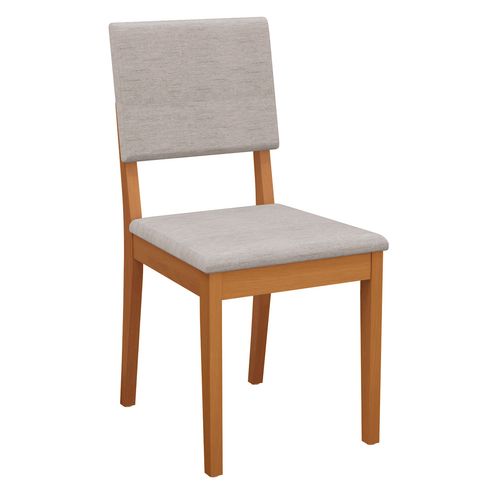 Par de Cadeiras Kappesberg em Madeira Maciça Dora Linho Mescla Claro