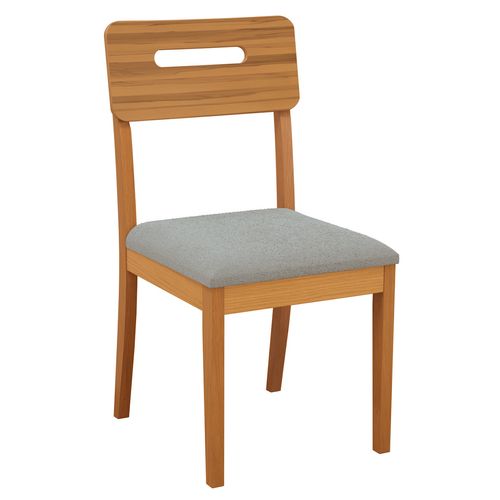 Par de Cadeiras Kappesberg em Madeira Maciça Lila Boucle Cinza