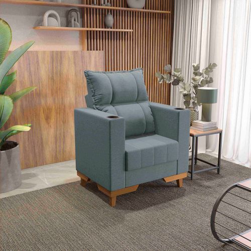 Poltrona Reclinável Kappesberg Florenza Linho Cinza