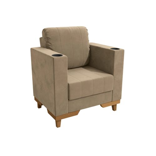 Poltrona Maya Kappesberg Veludo Bege