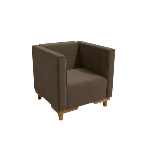 Poltrona Ravena Kappesberg Veludo Marrom