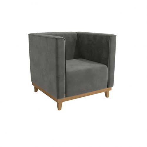 Poltrona Ravena Kappesberg Veludo Chumbo