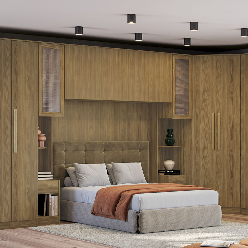 Armário Aéreo 4 Portas Kappesberg Adapt Nogueira 175cm | FastStore PDP