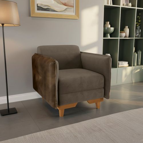 Poltrona Belinda Kappesberg Veludo Marrom