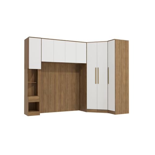 Quarto Completo Kappesberg Adapt  7 Peças Nogueira/Branco