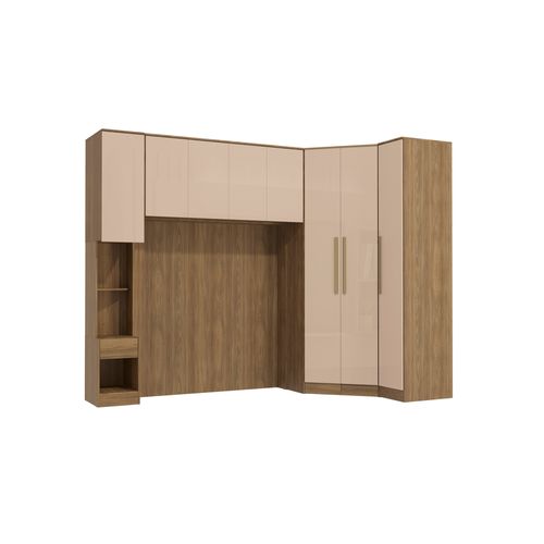 Quarto Completo Kappesberg Adapt  7 Peças Nogueira/Macadâmia