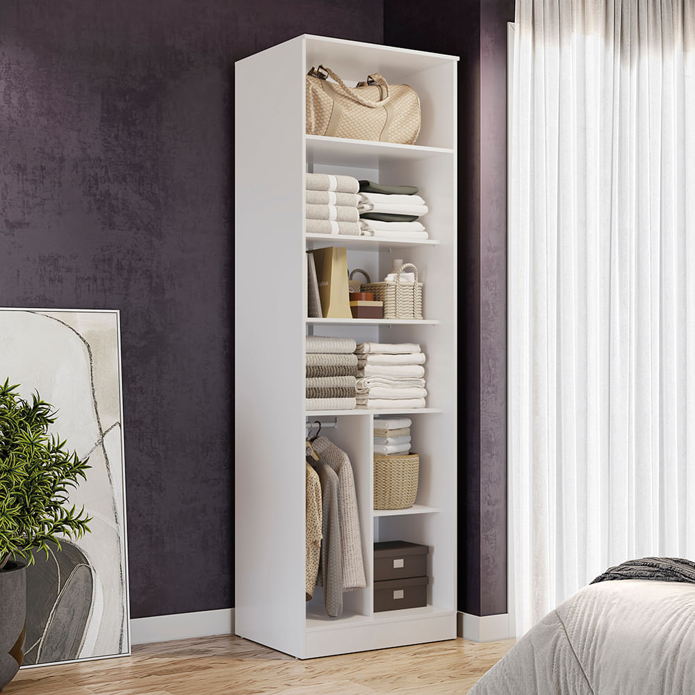 Guarda-Roupa Sem Portas Closet 1 Cabideiro Kappesberg Adapt Branco