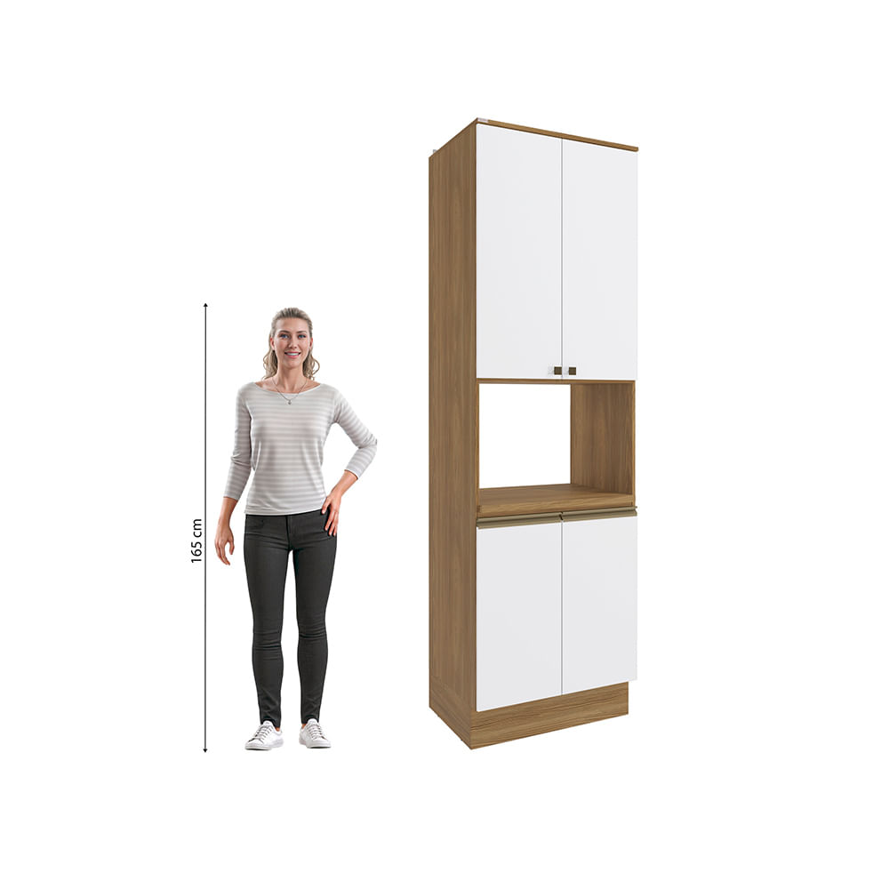 Kit Forno Celeste Kappesberg 100% MDF 4 Portas Nogueira/Branco