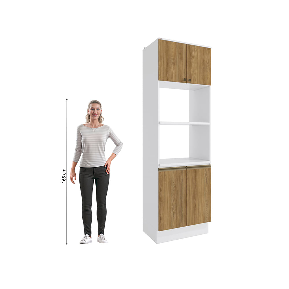 Kit 2 Fornos Celeste Kappesberg 100% MDF 4 Portas Branco/Nogueira