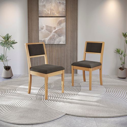 Par de Cadeiras em Madeira Maciça Kappesberg Boucle Alice Chocolate