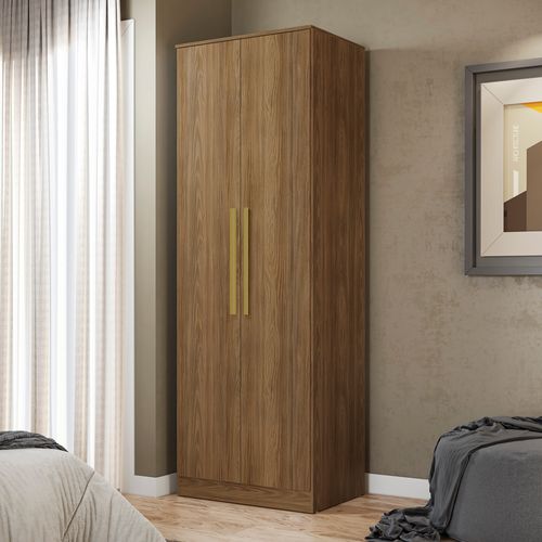 Guarda-Roupa 2 Portas 2 Gavetas Kappesberg Adapt Nogueira